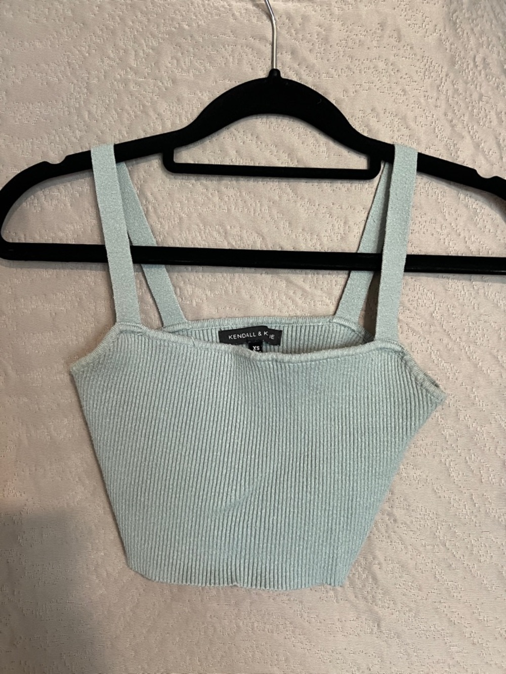 Kendall & Kylie Mint Ribbed Knit Crop Tank Top Size XS